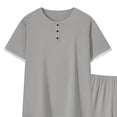 thumbnail image 5 of yillto Mens Pajamas Set Big and Tall Lightweight Summer Pjs Sleepwear Soft Comfy Short Sleeve Loungewear Shorts, 5 of 6
