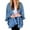 Blue., variant on Akafmk Plus Size Womens Jean Jackets,Oversized Denim Jackets,Ladies' Spring Fashion Ruffle Versatile Mid Sleeved Cardigan Jacket Long Sleeved Hooded Casual Jacket Loose Fitting Cardigan Denim Coat