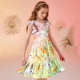 thumbnail image 7 of Girls Easter Bunny Print Sundress Tiered Ruffle Sleeve A-Line Multicolor 5-6 7-8 9-10 11-12 13-14 Years,Size 11 T, 7 of 7