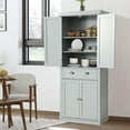 thumbnail image 4 of KIGOTY 72'' Tall Kitchen Pantry with 4 Doors, Large Drawer,Adjustable Shelf, Pantry Storage Cabinet for Dining Room Living Room, Kitchen,Grey, 4 of 7