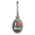 thumbnail image 1 of I Heart Metal Love Funny Humor Antiqued Oval Charm Clothes Purse Suitcase Backpack Zipper Pull Aid, 1 of 4