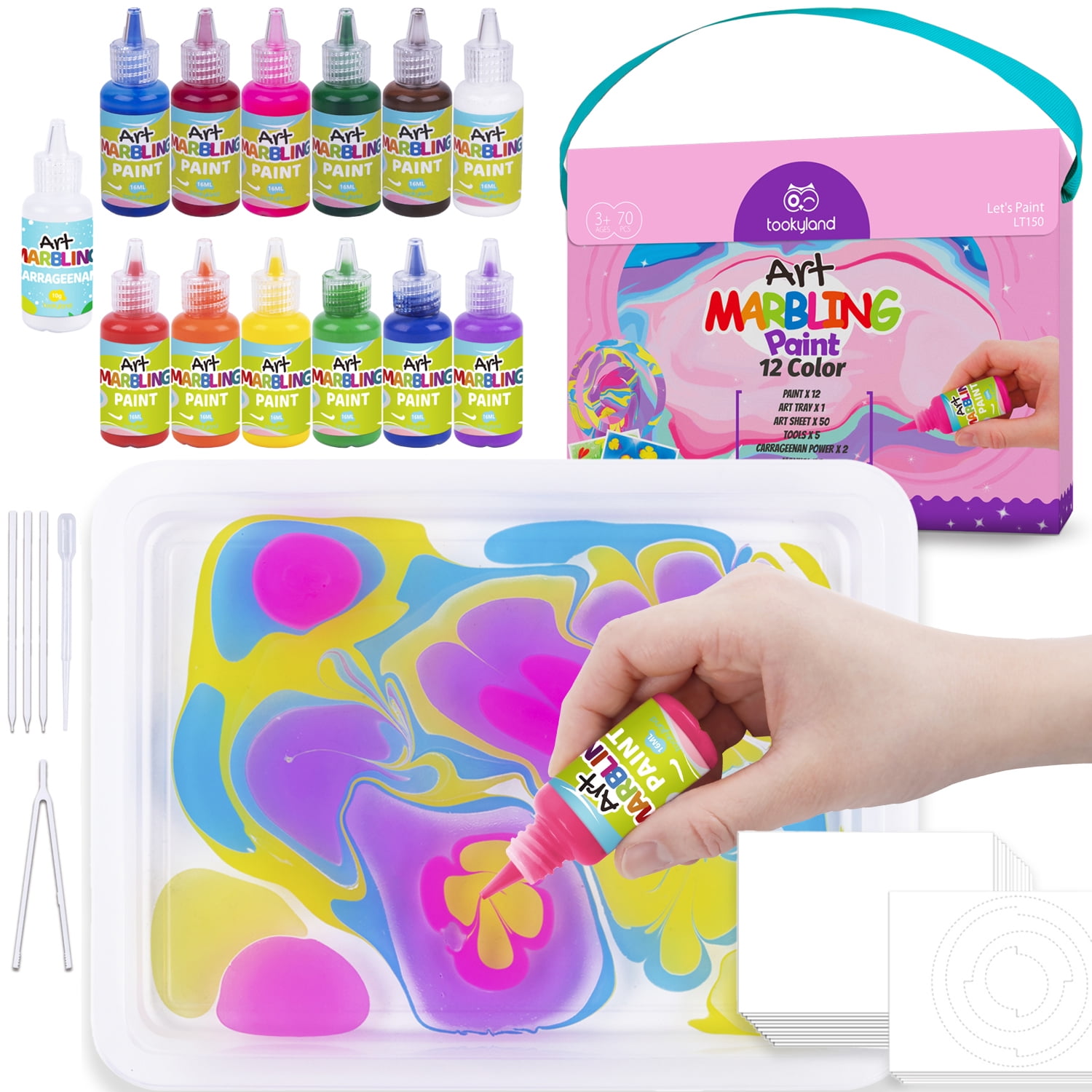  TMOL Marbling Paint Art Kit, 6 Colors Water Marbling kit, Water  Art Paint Set, Arts and Crafts for Girls & Boys Ages 6-12, Craft Kits Art  Set for Activities