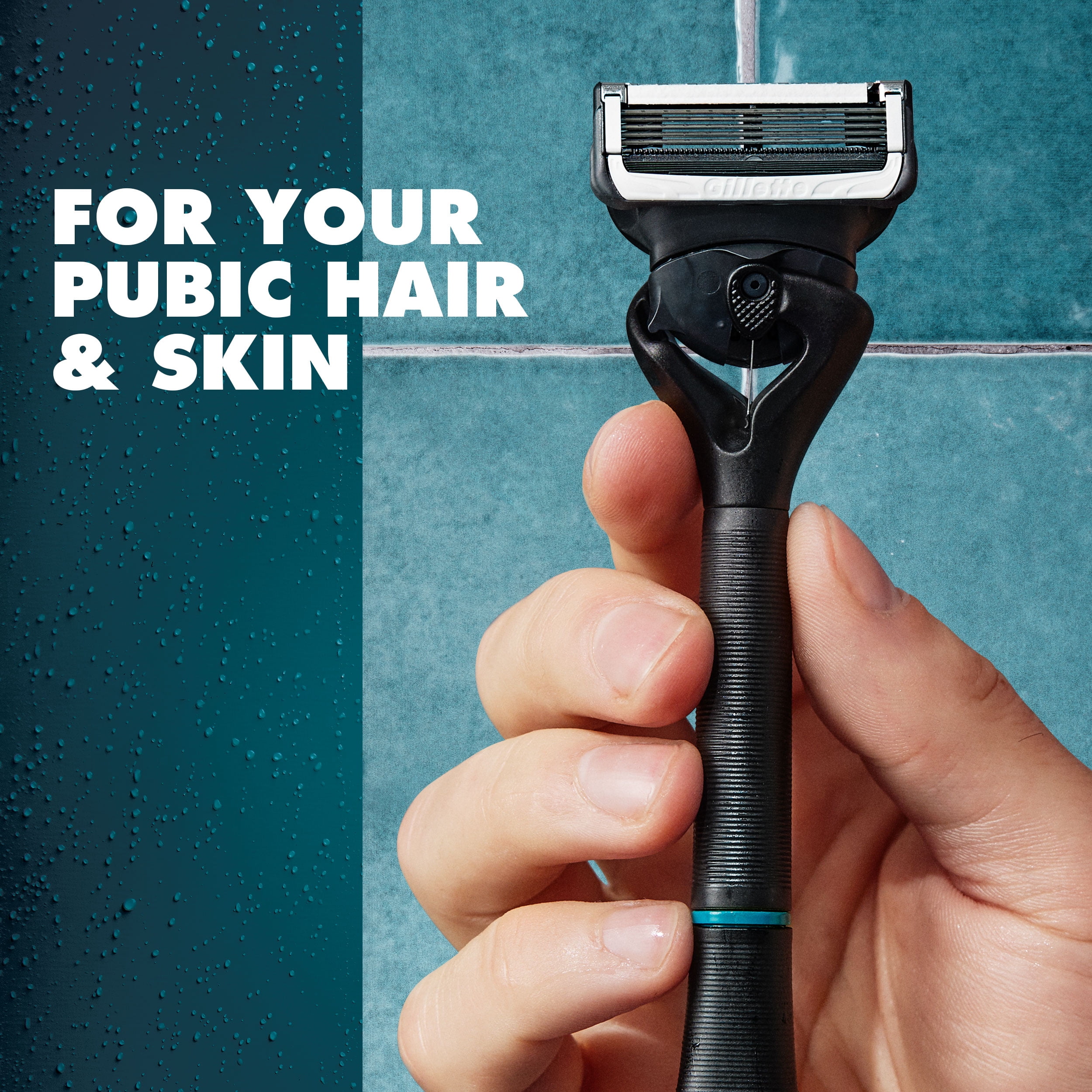 Rasoir pour poils pubiens pour hommes Gillette Intimate, rasoir pour poils pubiens et rasage corporel pour homme, doux et facile à utiliser, conçu pour les poils pubiens, 1manche de rasoir, 2cartouche 1CT