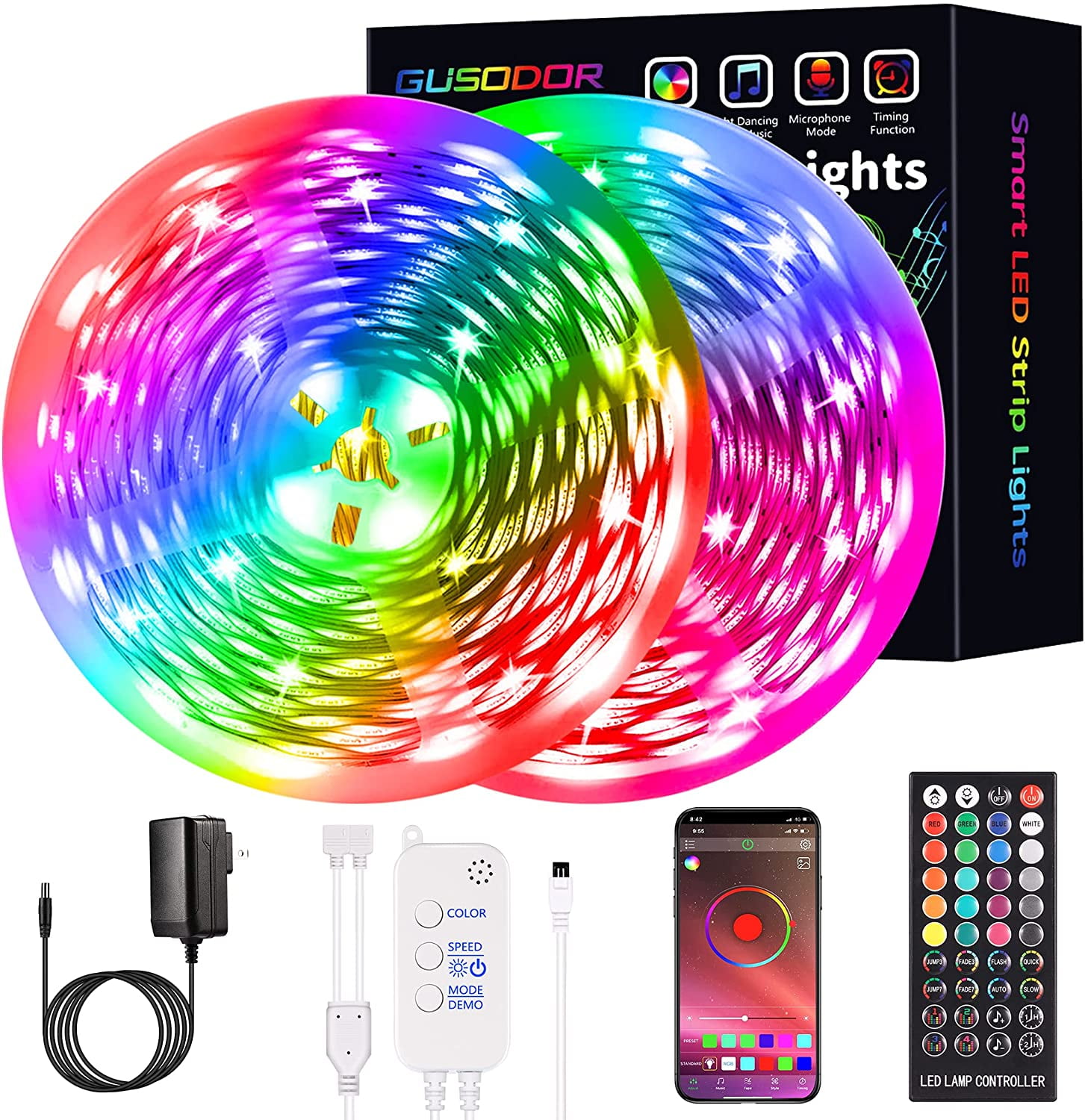 16.4ft Smart Wi-Fi Rgb Red, Green, Blue Details about   Govee Alexa LED Strip Lights 