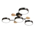 thumbnail image 2 of Ceiling Light Modern Semi Flushs Mount Ceiling Light Nordics Wood Chandelier With Circular Acrylic LED Shade For Living Room Bedroom Dining Room Requires Assemb, 2 of 7