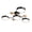 Black, variant on Homenest Modern Semi Flush Mount Ceiling Light, Nordic Wood Chandelier with Circular Acrylic LED Shade, 3-Color Temperature Lighting for Living Room Bedroom Dining Room