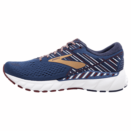 Brooks Womens Adrenaline GTS 19 Running Shoe Bel Air Blue/Coral/Silver