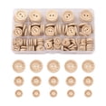 thumbnail image 1 of Botones de hechos , con forma forma forma amor, botones de , para proyectos de manualidades de bricolaje, 2 agujeros, color de natural Hugo Botones de madera hechos a mano, 1 of 10