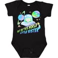 thumbnail image 3 of Inktastic Out of This World Little Sister Cute Alien in Outer Space Girls Baby Bodysuit, 3 of 5
