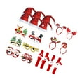 thumbnail image 1 of Wosthever 20 unidades/juego de gafas de Navidad no tejidas, reutilizables, bonitas gorras temáticas de Navidad, diadema, decoración circular Kits de decoración para fiestas, 1 of 6