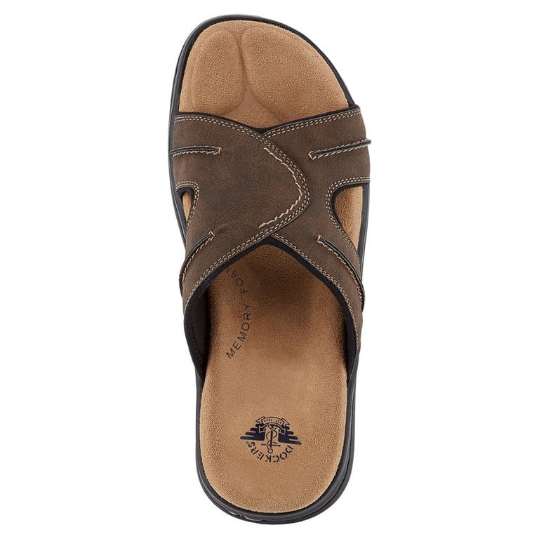 New Dockers Sunland Mens Slide In Sandals Dark Brown Comfort Memory Foam Size 13 Dockers Sandals Mens Size 13M Brown Sunland Casual Slide  main image 2