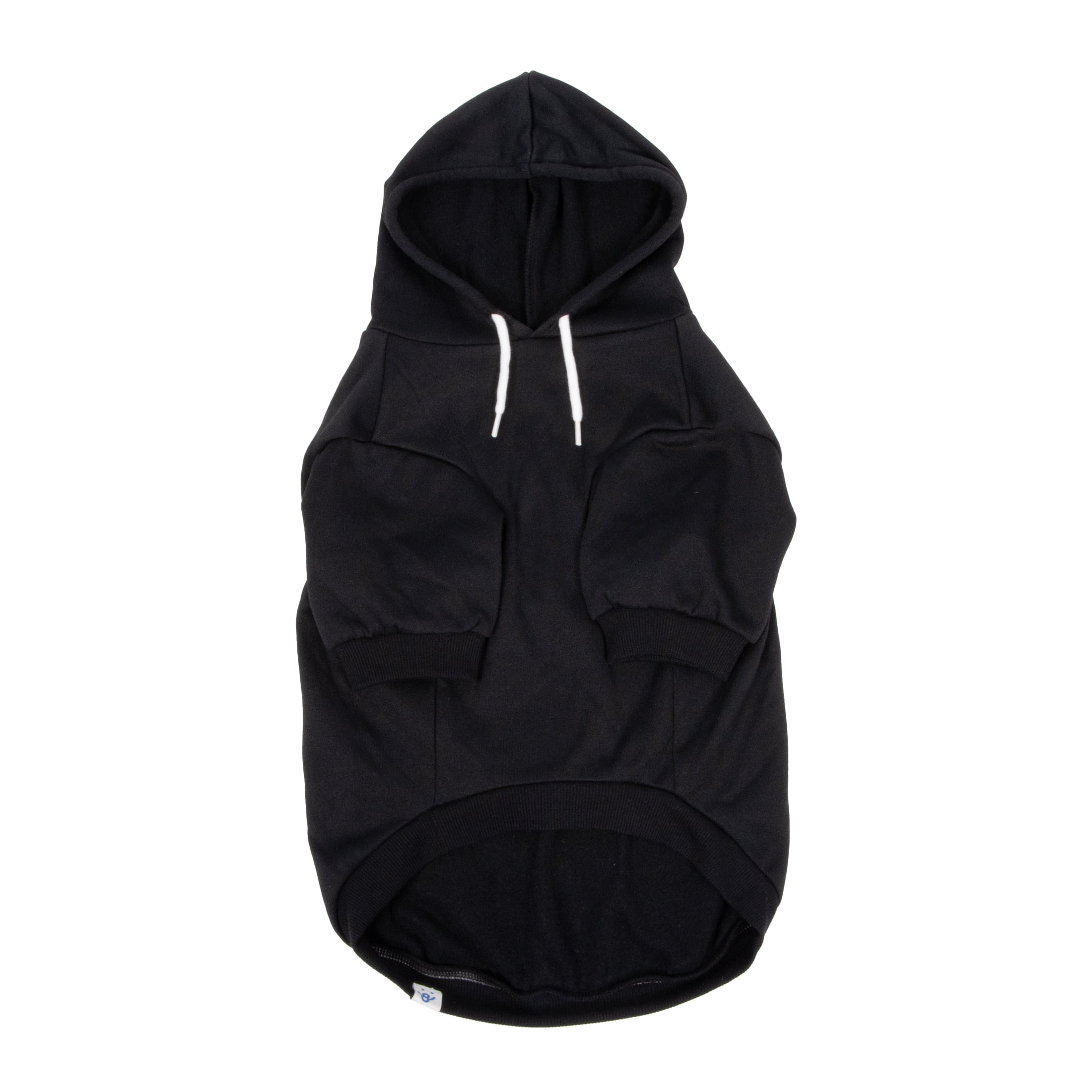 Oodles Cool Pup Club Bubble Hem Fall Dog Hoodie, Black, Large