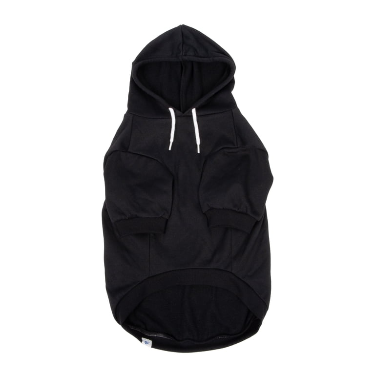 Oodles Cool Pup Club Bubble Hem Fall Dog Hoodie, Black, Medium