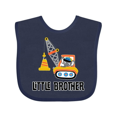 

Inktastic Little Brother Construction Truck Boys Gift Baby Boy Bib