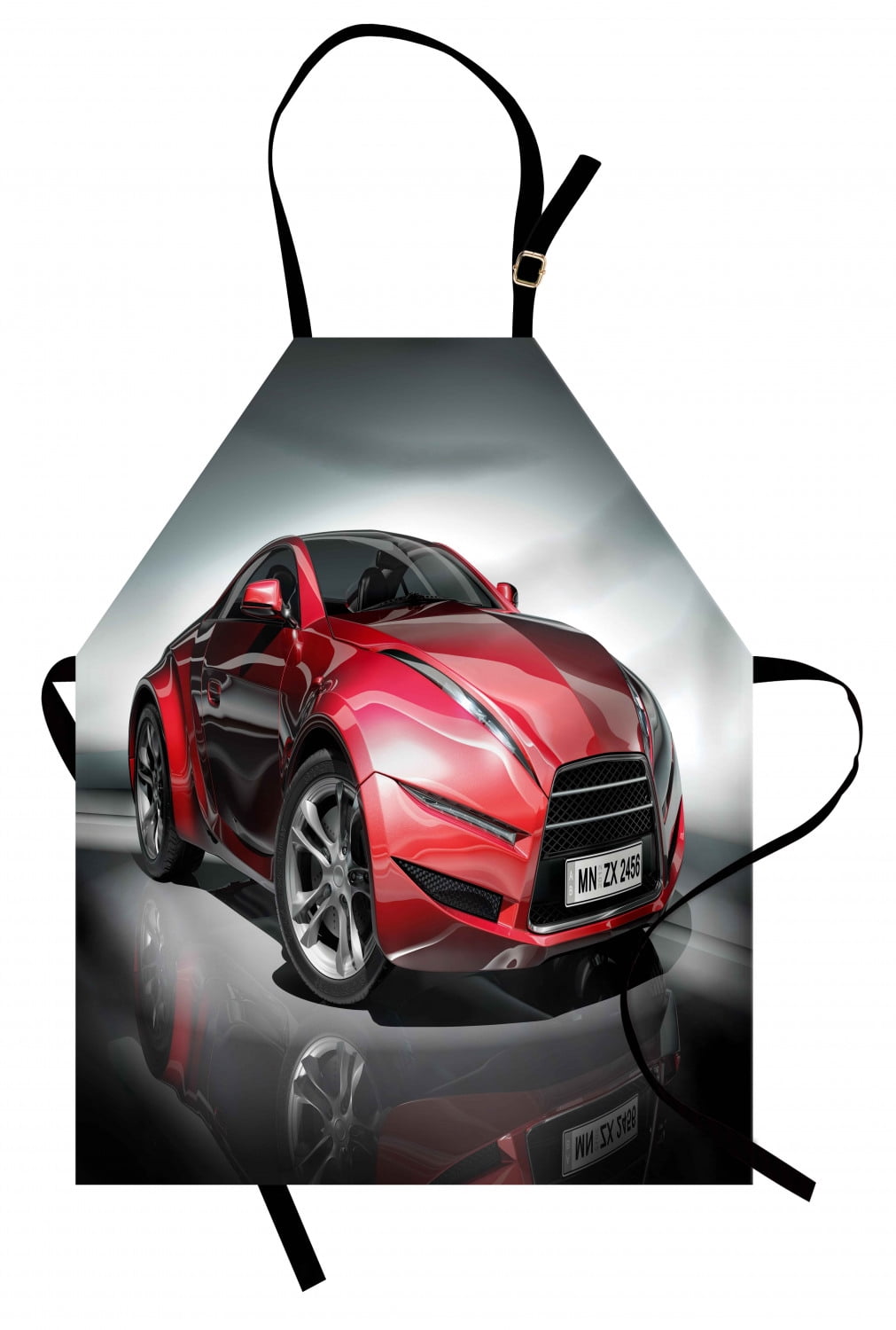 Cars Apron Modern Era Sports Car Designed for Spirited Performance and Fast Speed Racing Print