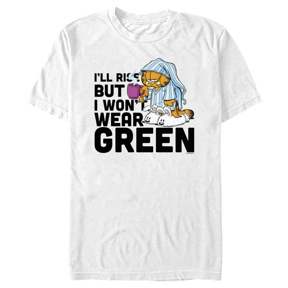 Men's Garfield St. Patrick's Day I'll Rise But I Won't Wear Green Graphic T-Shirt