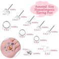 thumbnail image 3 of Earring Posts And Backs, 1650pcs Stainless Steel Earring Making Kit Earring Posts Studs, Earring Backs, Jump Rings, 3 of 5