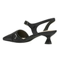 thumbnail image 3 of FSJ Women Comfort Pointed Closed Toe Slingback Pumps Kitten Low Heel Ankle Strap Buckled Sandals Office Work Shoes Size 12 Black, 3 of 4