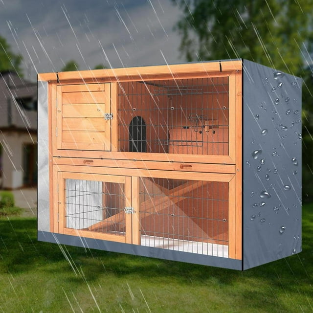 VGEBY Rabbit Hutch Dust-proof Cover,Oxford Cloth Double Layer Rabbit Hutch Dust-proof Cover Accessory For Poultry Cage,Poultry Cage Cover
