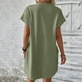 thumbnail image 4 of Women Soft T Shirt Dress Short Sleeve Casual Summer Tunic Dress Loose Loose Dress With Pockets Women's Long Casual Dresses Woman Summer Casual Dress Womens Dresses Summer Dresses Midi Length Womens, 4 of 6