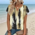 thumbnail image 2 of Summer Tops for Women Short Sleeve Neck Tunic Tops Baggy Vintage Graphic Casual Loose Beach Vacation Outfits Spring Top Trendy Clothes, 2 of 6