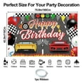 thumbnail image 5 of Race Car Themed Birthday Party Backdrop And Tablecloth Set, 54x108 Inch Tablecloth with 43x71 Inch Photo Background Racing Backdrop for Birthday Tablecover and Banner for Party Decoration, 5 of 7