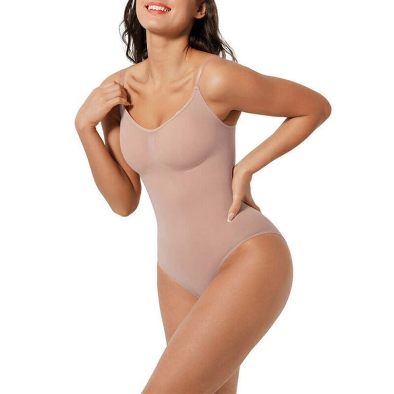 Women Seamless Shapewear Bodysuit Sleeveless Tank Top Tummy Control Thong  Bottom