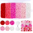 thumbnail image 1 of 6000 Pcs Perles en Argile pour Fabrication de Bracelets, Perles en Argile Polymère, Perles Rondes Plates pour Fabrication de Bijoux 6mm, Rose, 1 of 5