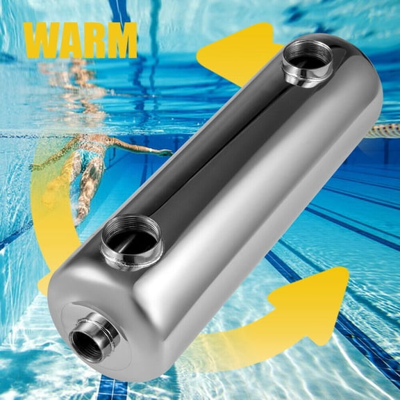 Swimming Pool Heat Exchanger 200 kBtu/hour 1" 1 1/2" FPT Stainless Steel