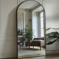 thumbnail image 7 of Antok 71"x28" Arched Full Length Floor Mirror with Stand, Aluminum Frame, Black, 7 of 7