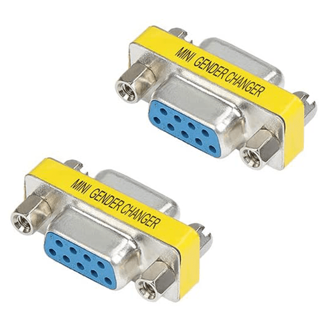 Cambiador de género SUB Paquete de 9 pines de 2 enchufes a 9 pines hembra a 9 pines Serial RS232 Adaptador convertidor de cambiador de género Zhivalor 2035642-2