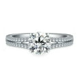 thumbnail image 3 of 1.50 Ct Wedding Ring, Moissanite 18K White Gold Plated Engagement Ring, Round 7.5 mm Moissanite Ring, Diamond Band, Solitaire Ring, Promise Ring, 3 of 4