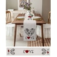 thumbnail image 6 of Table Runner Dresser Scarf 13 x 60 Inch Rose Love Dog's Paws Shape Heart Table Runners Non-Slip Heat Kitchen Dining Table Decor for Kitchen Farmhouse Indoor Outdoor Home Party, 6 of 7