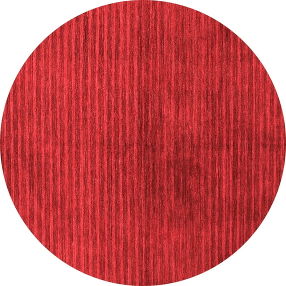 Ahgly Company Machine Washable Indoor Round Abstract Red Modern Area Rugs, 3' Round