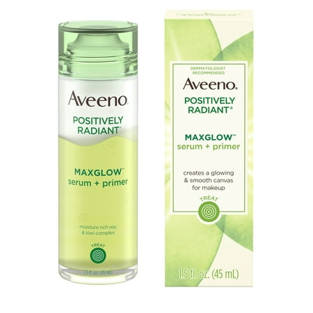 Aveeno Positively Radiant MaxGlow Hydrating Serum + Primer, 1.5 fl. (The Best Primer For Combination Skin)