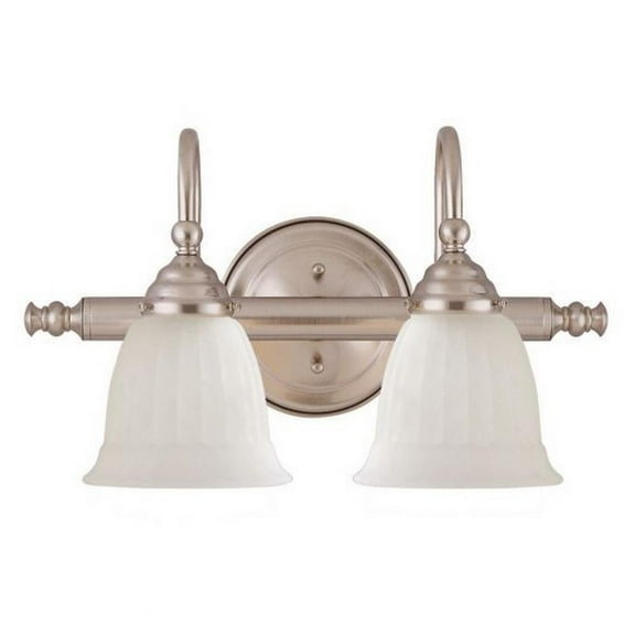 2 Light Bath Bar-Traditional Style with Transitional Inspirations-9 inches Tall By 17 inches Wide-Satin Nickel Finish Bailey Street Home