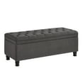 thumbnail image 3 of Storage Ottoman Bench, End of Bed Bench Bedroom Bench with Tufted Seating & Spindle Wooden Legs, Storage Bench for Bedroom in Linen, Ottoman Bench for Living Room, Entryway, Dining Room, Dark Grey, 3 of 9