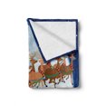 thumbnail image 2 of Santa Soft Flannel Fleece Throw Blanket, Christmas Night Scenery Claus on His Sledge Flying to the Moon, Cozy Plush for Indoor and Outdoor Use, 70" x 90", Multicolor, by Ambesonne, 2 of 6
