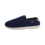 Dockers Men's Slippers Twin-Gore Slip-On Faux Wool, Navy, Size 13