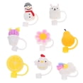 thumbnail image 4 of SWETRACE 8Pcs Assorted Color Reusable Silicone Straw Caps Splashing Proof for Gatherings, 4 of 8
