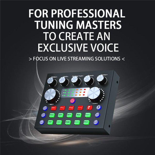 Tarjeta de Sonido Externa V8S Live, Cambiador de Voz, Tarjeta de Sonido con MúLtiples Efectos de Sonido para GrabacióN en , Chat de Voz KTV en Casa