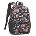 thumbnail image 2 of Fireman and Cone Blue Pattern 17" Waterproof Oxford School Backpacks for Teens, S-Shape Padded Straps, for School, Travel, Hiking, Camping, 2 of 5