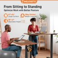 thumbnail image 2 of vfytbgnhj Height Adjustable Standing Home Office Desk | 80  X 40  | Ergonomic Sit Stand  Desk | Adjustable WFH Computer Table | Portable Side Table Computer Desk | Walnut, 2 of 9