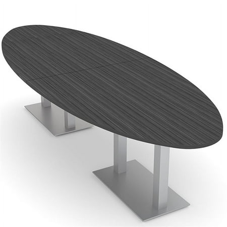 UPC: 0684500159149 | 8 Person Oval – Asian Night/Ash Conference Table w/Rectangle Metal Base – 10