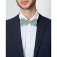 thumbnail image 2 of Jacob Alexander Men's Silk Blend Solid Color Pre-Tied Adjustable Banded Bow Tie - Sage Mist, 2 of 5