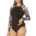 thumbnail image 4 of Hurley Women's UPF 50+ Long Sleeve Pull Over Rash Guard (Scattered Palm, M), 4 of 4