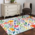 thumbnail image 3 of 2.7'x5' Area Rugs, Spring Floral Indoor Outdoor Area Rug for Living Room Bedroom, Colorful Summer Botanical Flowers Abstract Washable Bathroom Rugs Kitchen Floor Carpet Mats Home Decor Aesthetic, 3 of 8