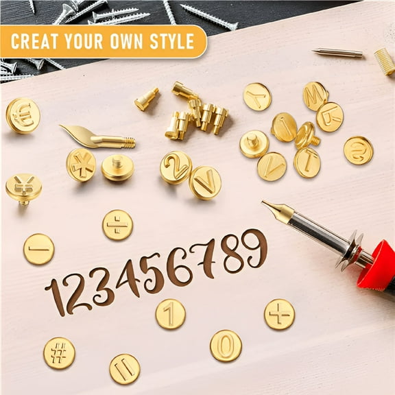 FACEGA 28 Pieces Wood Burning Tip Wood Burning Tool with Letter Stamps Wood Burner Kit
