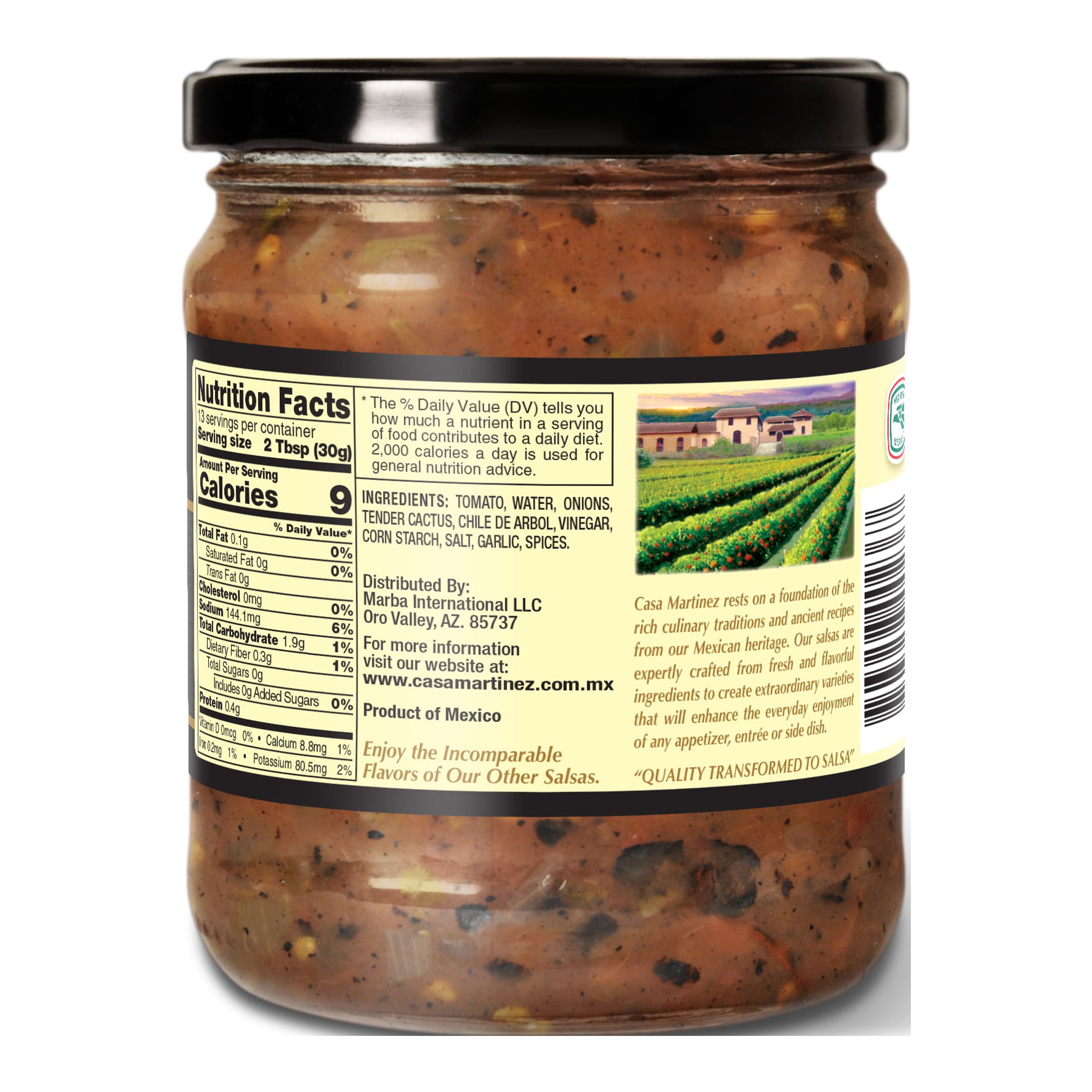 (2 pack) Casa Martinez Hot Fire Roasted Diabla Salsa, 16 oz