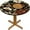 Floral Leaves, variant on Boho Round Tablecloth - Fitted Elastic Table Cover for Indoor Outdoor Use, Fits 44 in Round Table